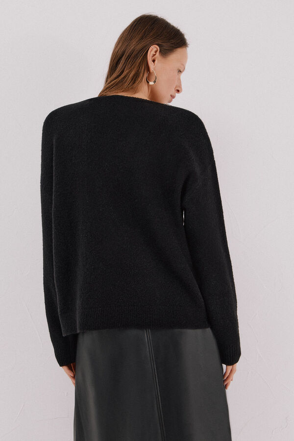 Cortefiel Jersey punto joyas Negro