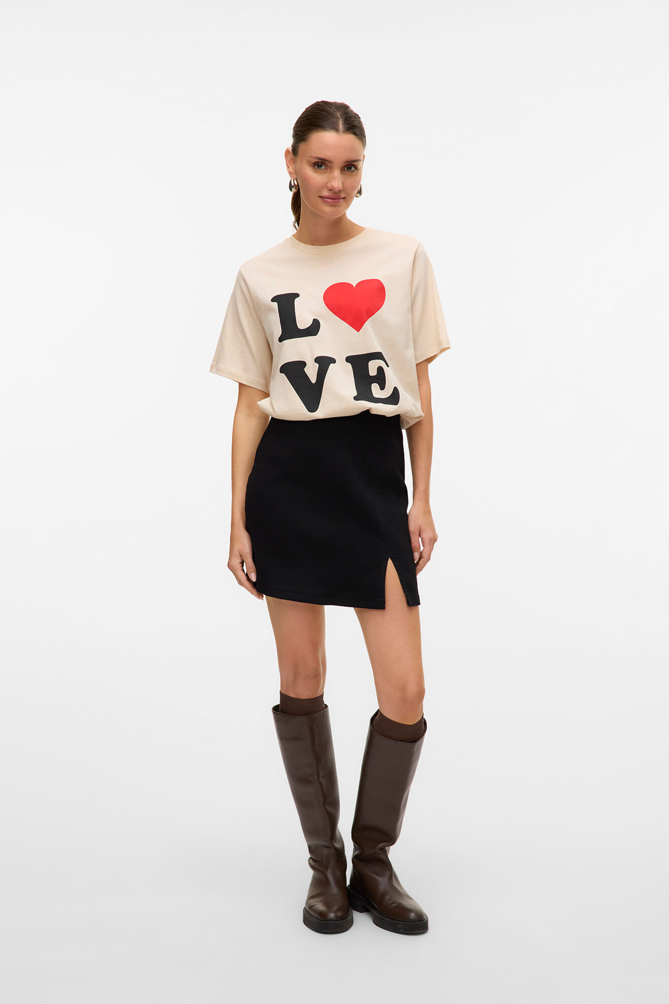 Vero Moda Falda vaquera corta con apertura