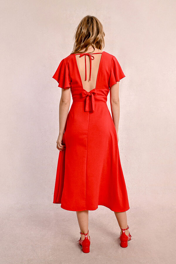 Molly Bracken Vestido comprido de manga curta Vermelho