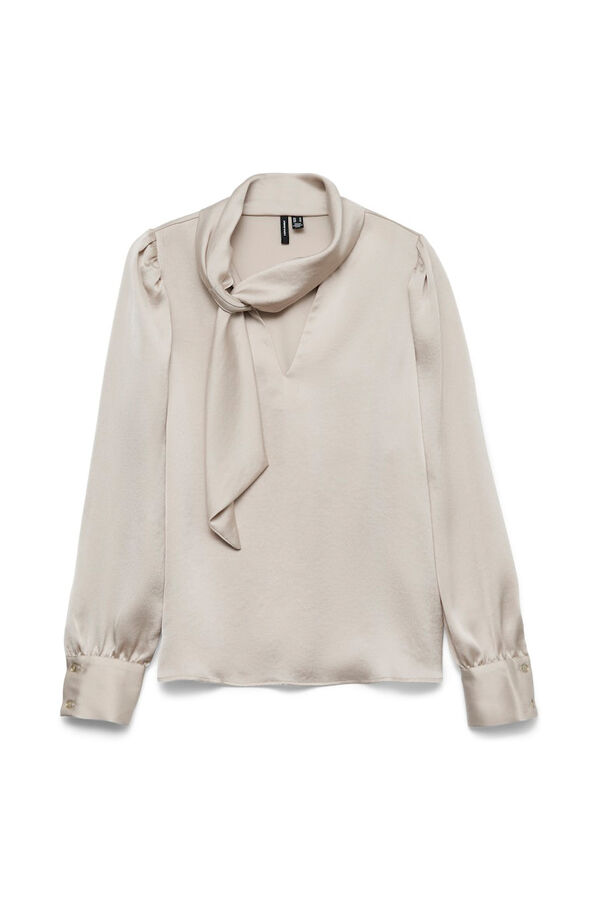 Vero Moda Camisa de cetim com la&ccedil;ada la&ccedil;o  Cinzento