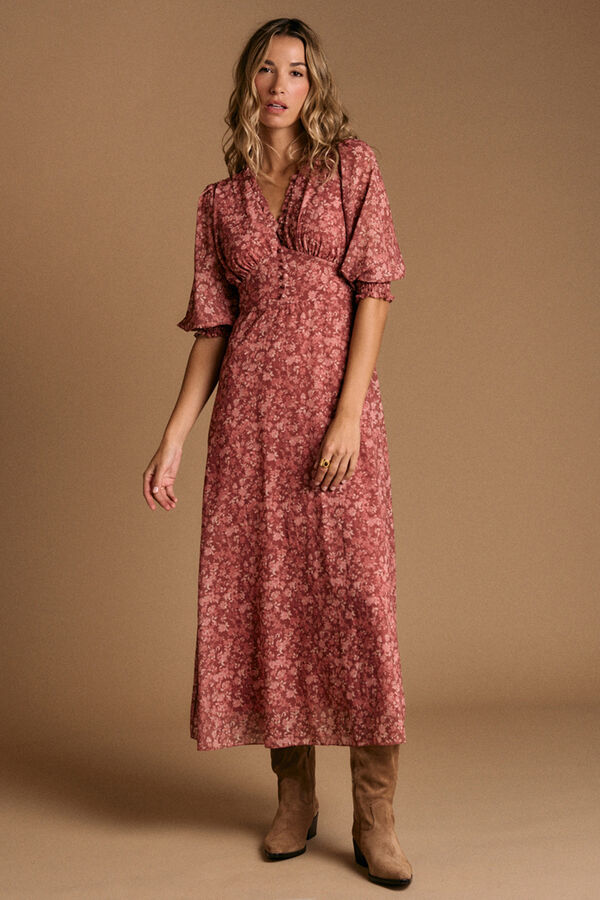 Pol&iacute;n Et Moi Vestido flores maquillaje Rosa