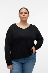 Vero Moda Curve Jersey de manga larga y cuello pico Curve Negro