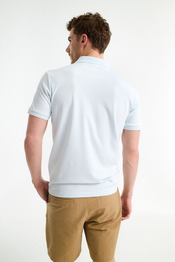 Selected Polo de manga curta  Azul