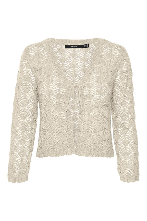 Vero Moda C&aacute;rdigan de punto calado Gris