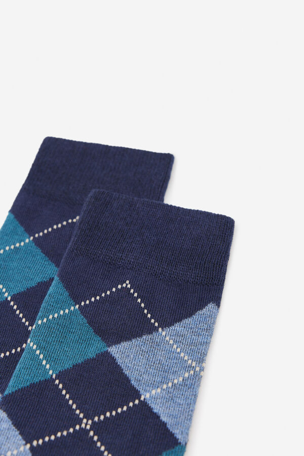 Cortefiel Calcet&iacute;n de rombos Azul marino