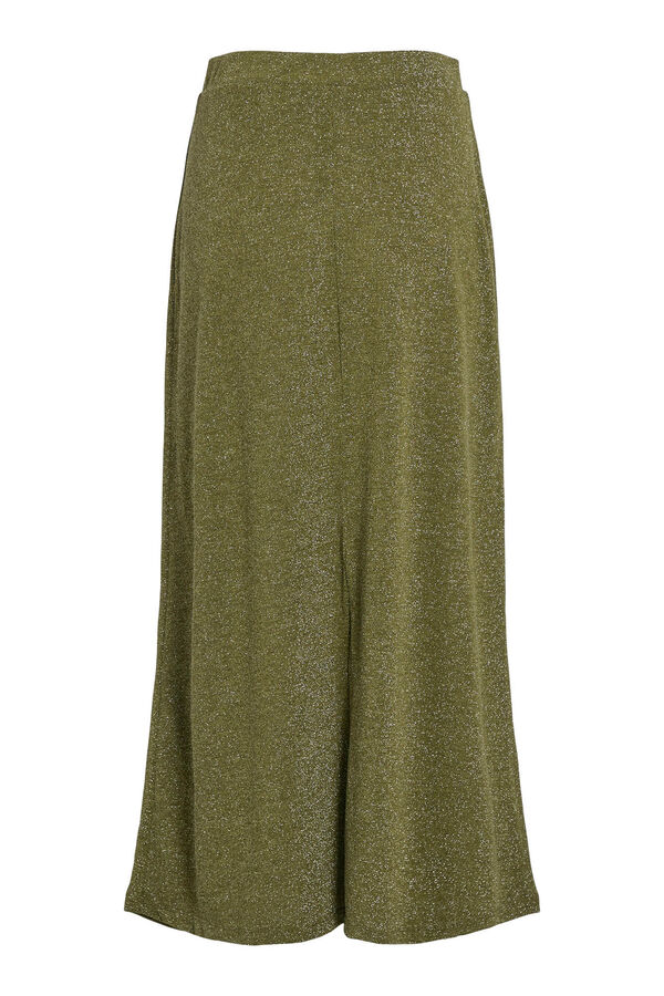 Vila Falda midi de punto con lúrex Verde oscuro