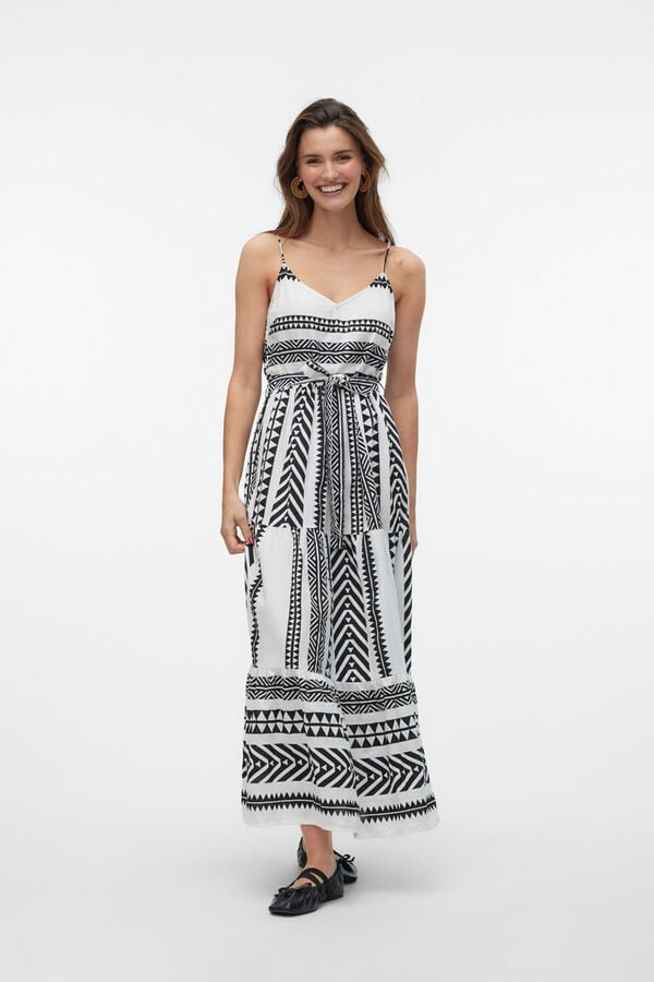 Vero Moda Vestido tobillero de tirantes Blanco