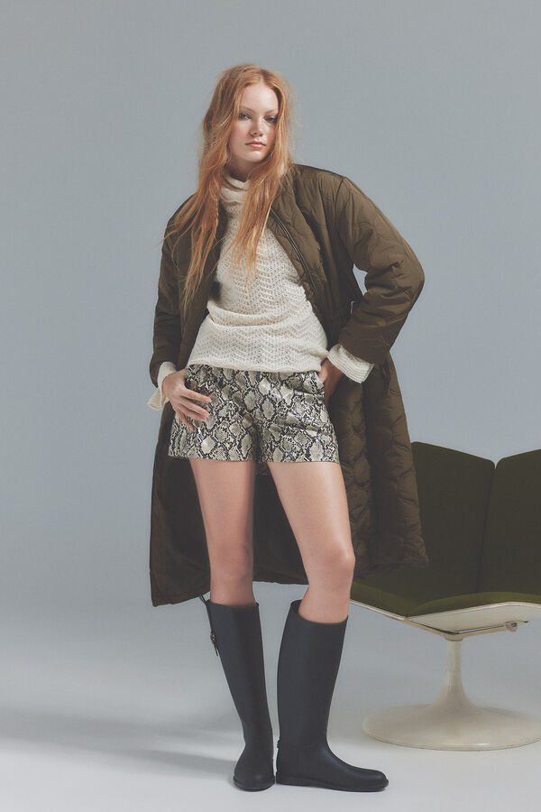 Slowlove Shorts de polipele cobra Impress&atilde;o