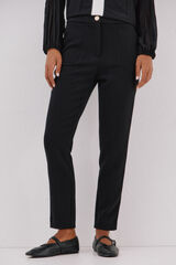 Cortefiel Pantal&oacute;n el&aacute;stico confort Negro
