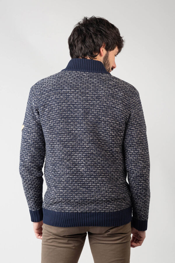 Privata Jersey b&aacute;sico de punto cuello cremallera Azul