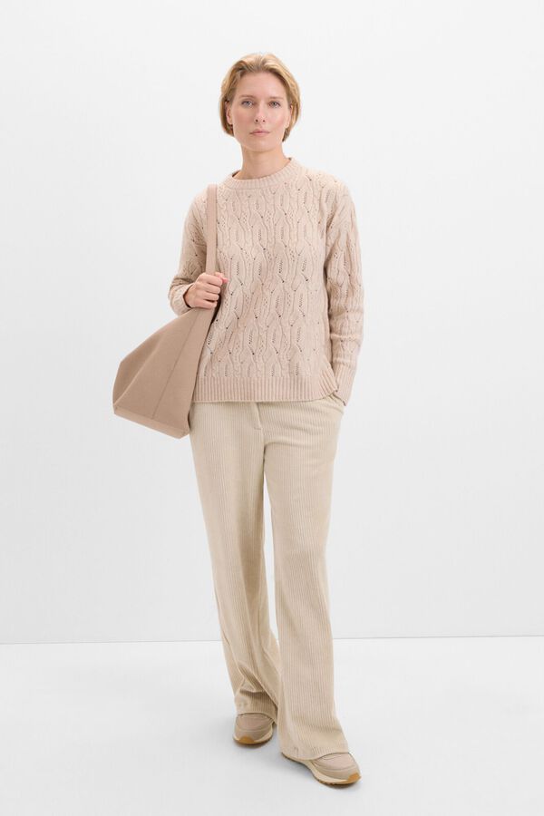 Cortefiel Jersey punto combinado Beige