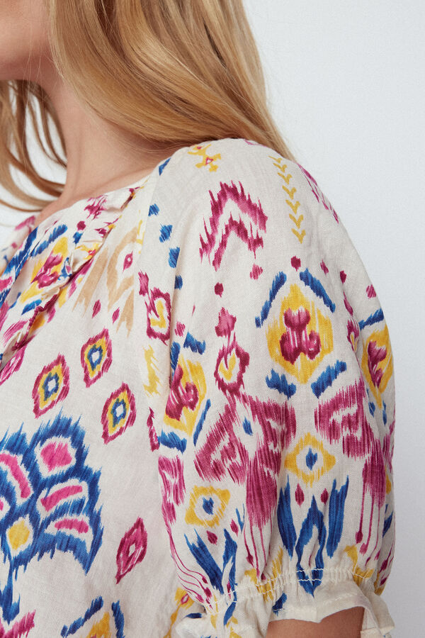 Slowlove Blusa estampada Estampado blanco