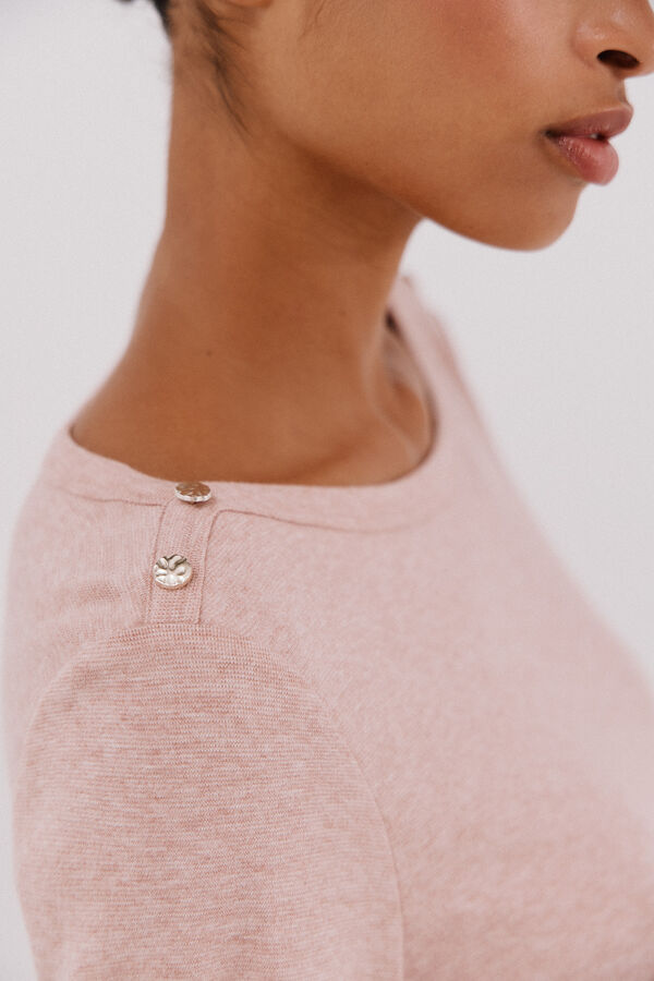 Cortefiel Top gola canoa com bot&otilde;es dourados Subiu