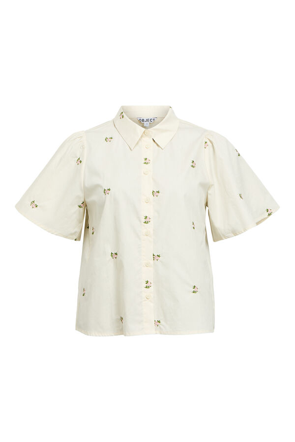 Object Camisa de manga curta bordada Branco