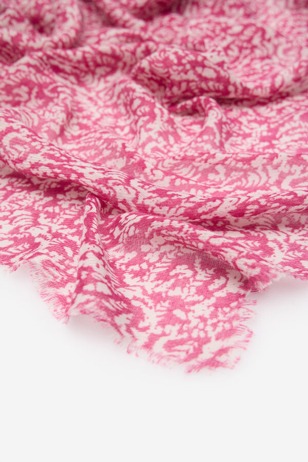 Cortefiel Fular estampado ramas Rosa