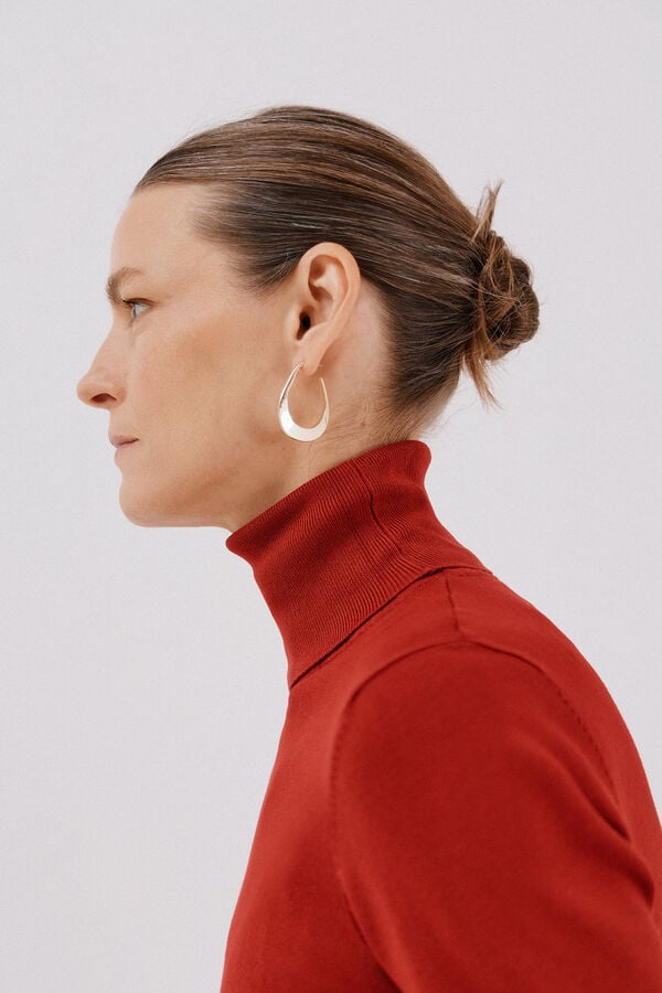 Cortefiel Jersey cuello vuelto Rojo