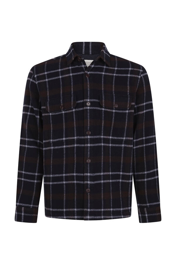 Cortefiel Sobrecamisa acolchoada xadrez Azul