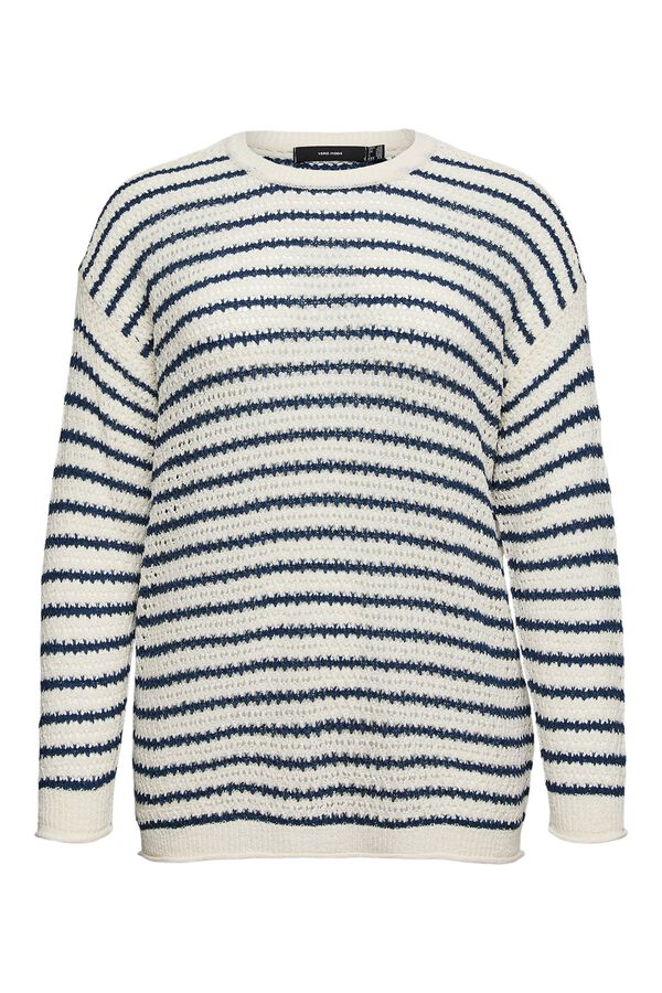 Vero Moda Curve Camisola de malha fina vazada tamanho grande Tostado