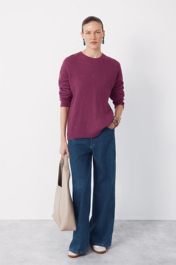 Cortefiel Camisola de toque suave Roxo