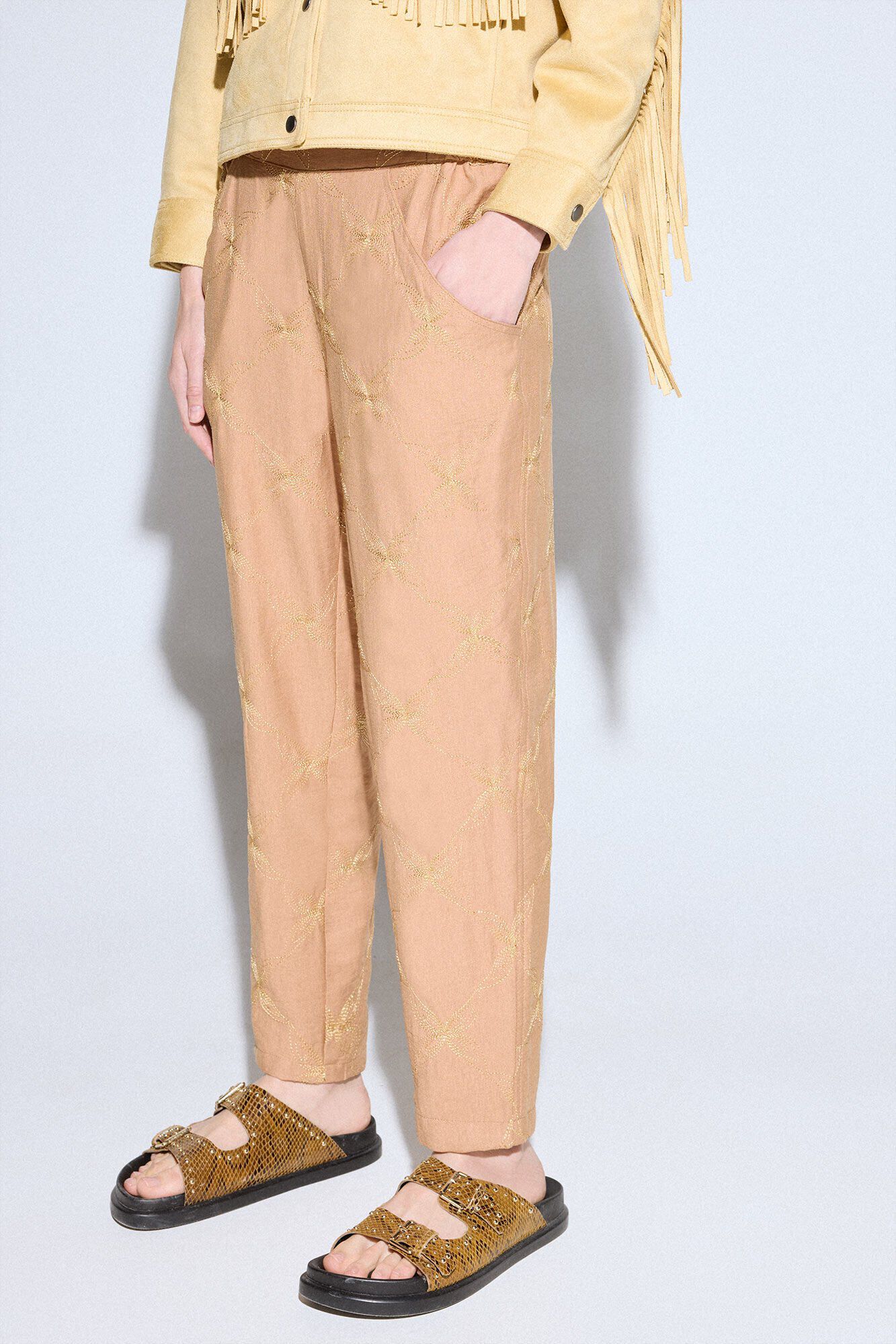 Slowlove Pantal&oacute;n con bordado de lurex