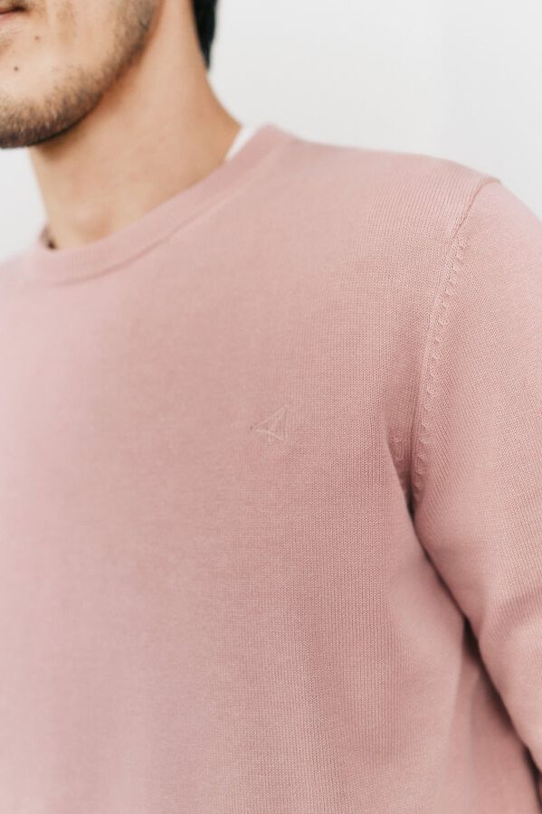 OOTO Jersey cuello redondo algodón lavado Rosa