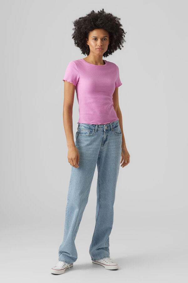 Vero Moda Top canelado Roxo