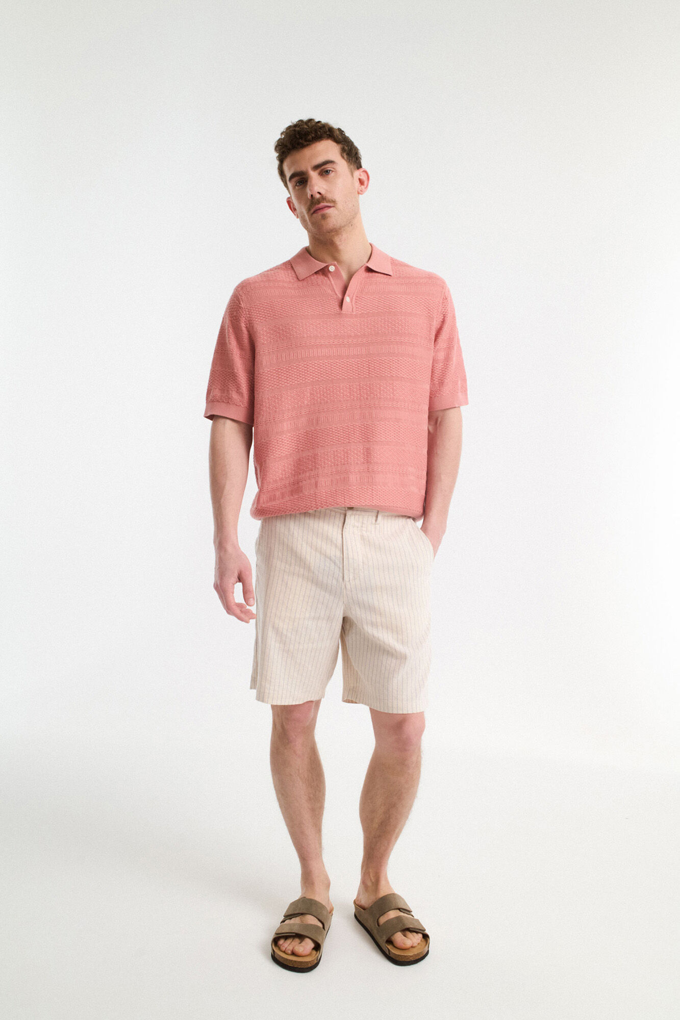 Selected Shorts cal&ccedil;as chino estruturados de linho