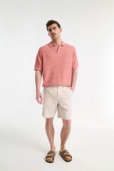 Selected Shorts calças chino estruturados de linho Cinzento