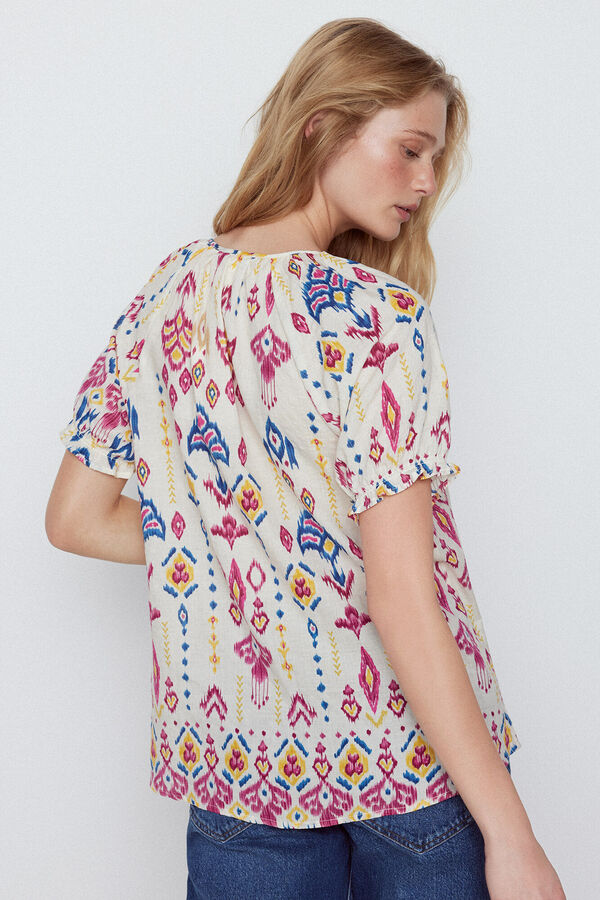 Slowlove Blusa estampada Estampado blanco
