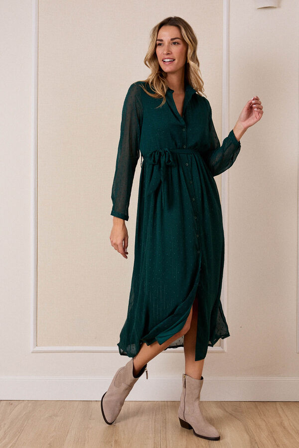 Pol&iacute;n Et Moi Vestido camisero Pepina Kaki