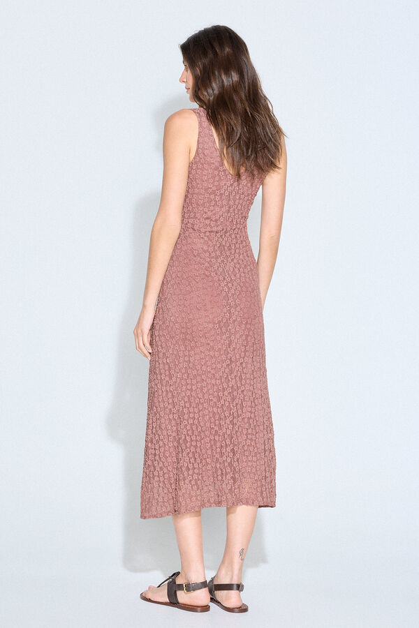 Slowlove Vestido estructura flores Naranja
