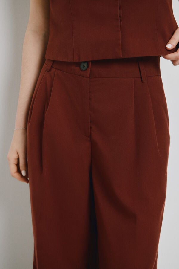 Vero Moda Pantal&oacute;n largo de vestir Marr&oacute;n
