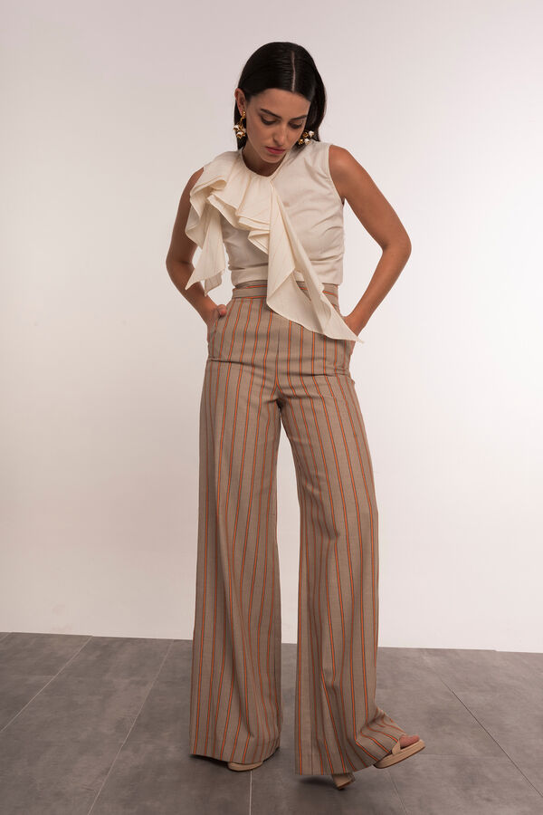 Dolores Promesas Cal&ccedil;as estampado riscas  Tostado