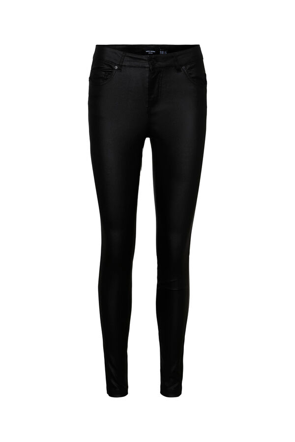 Vero Moda Pantalones encerados Negro