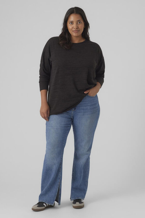 Vero Moda Curve Camiseta manga larga talla grande Negro