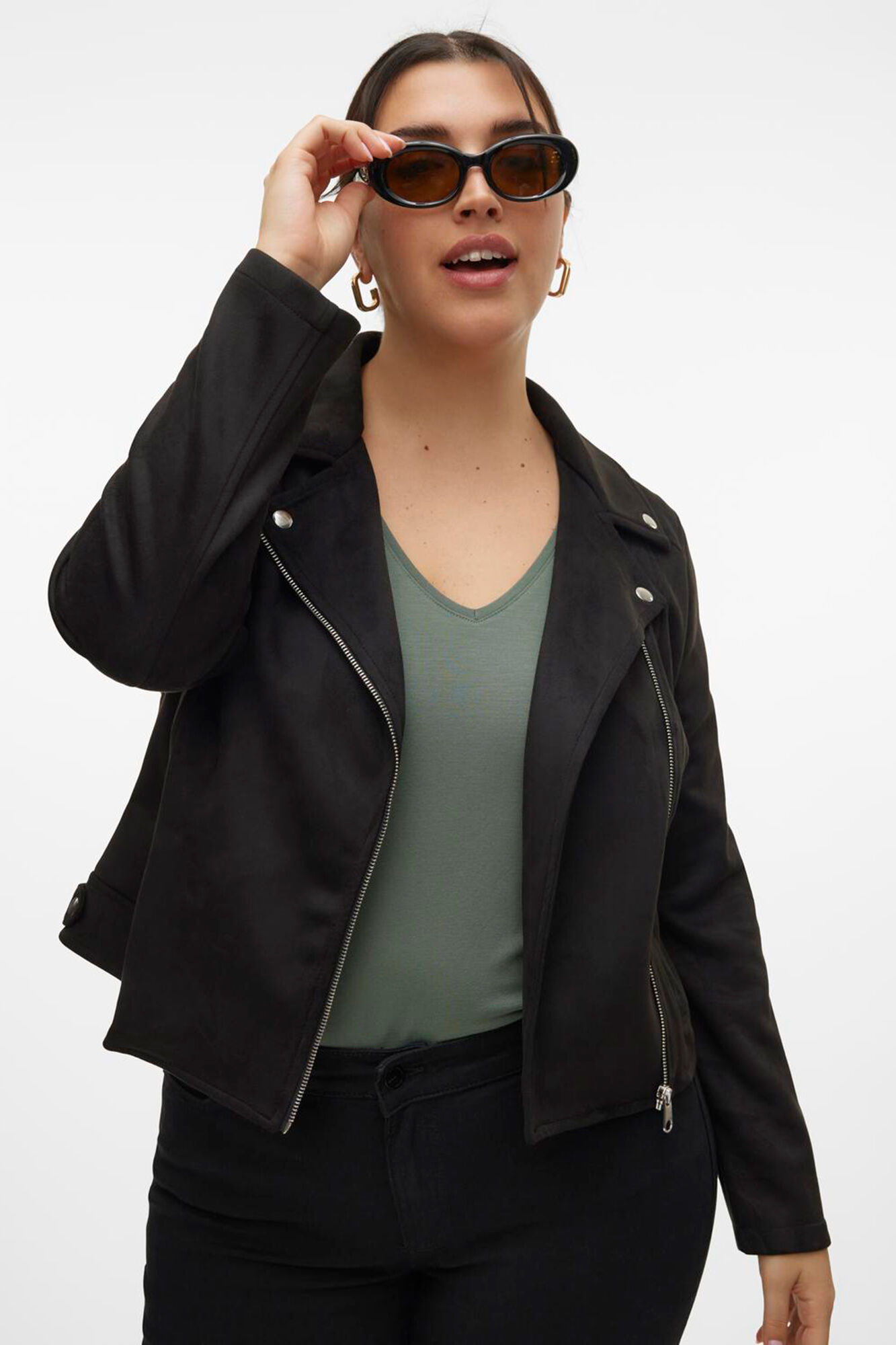 Vero Moda Curve Cazadora efecto piel talla grande