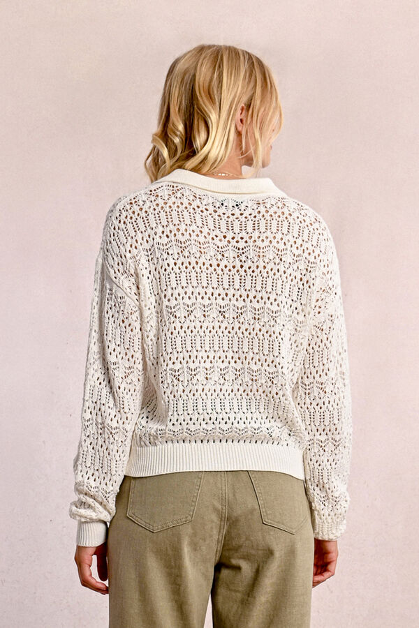 Molly Bracken Suéter bordado de manga comprida Branco