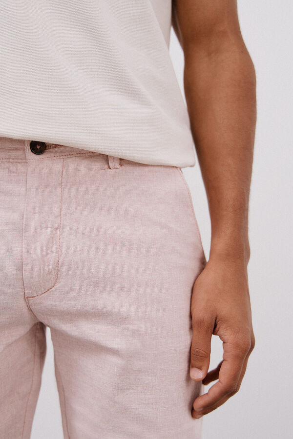 Cortefiel Bermudas Oxford cal&ccedil;as chino Vermelho