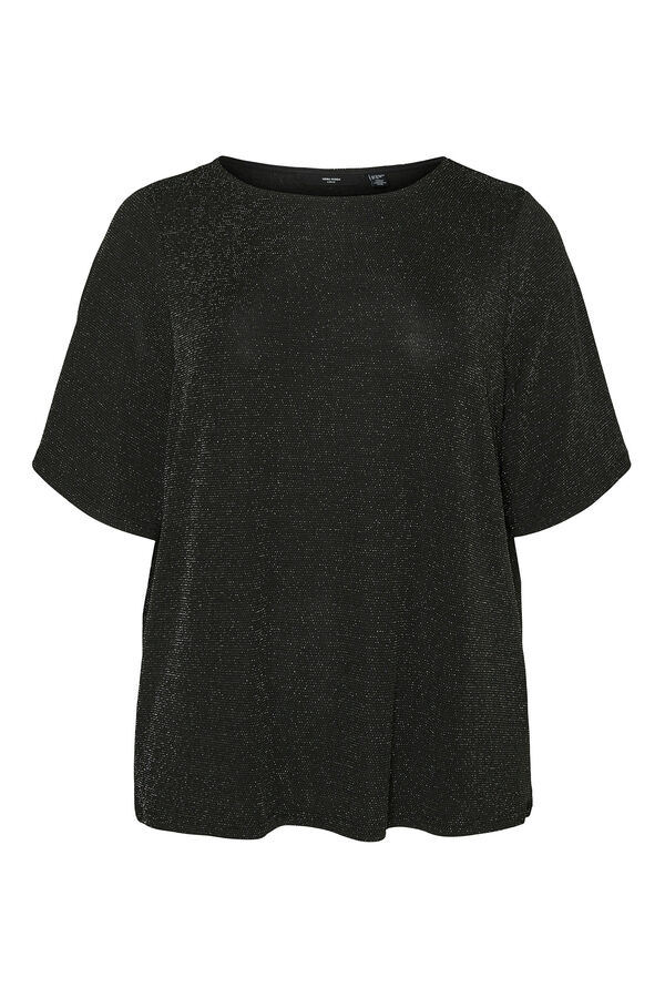 Vero Moda Curve Blusa plus size com efeito lurex Preto