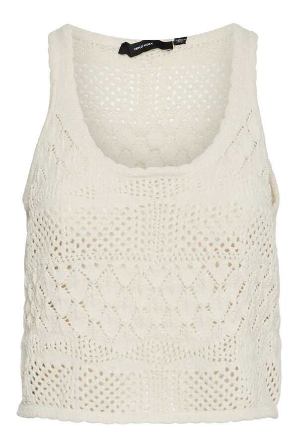Vero Moda Top de malha detalhes rendilhados  Cinzento