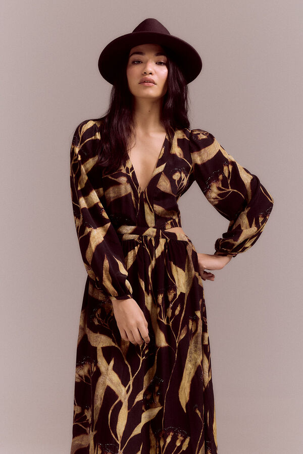 Slowlove Vestido estampado com aberturas Multicolorido