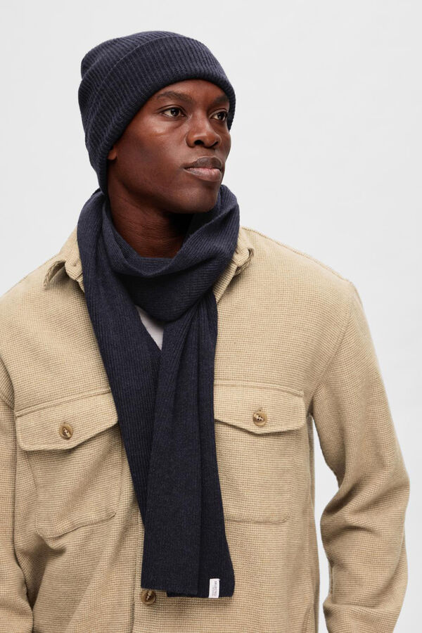 Selected Gorro feito com l&atilde; RWS. Azul