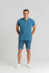 Privata Camisa polo piqu&eacute; 100% algod&atilde;o lavado Azul