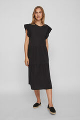 Vila Vestido midi con algod&oacute;n org&aacute;nico Negro