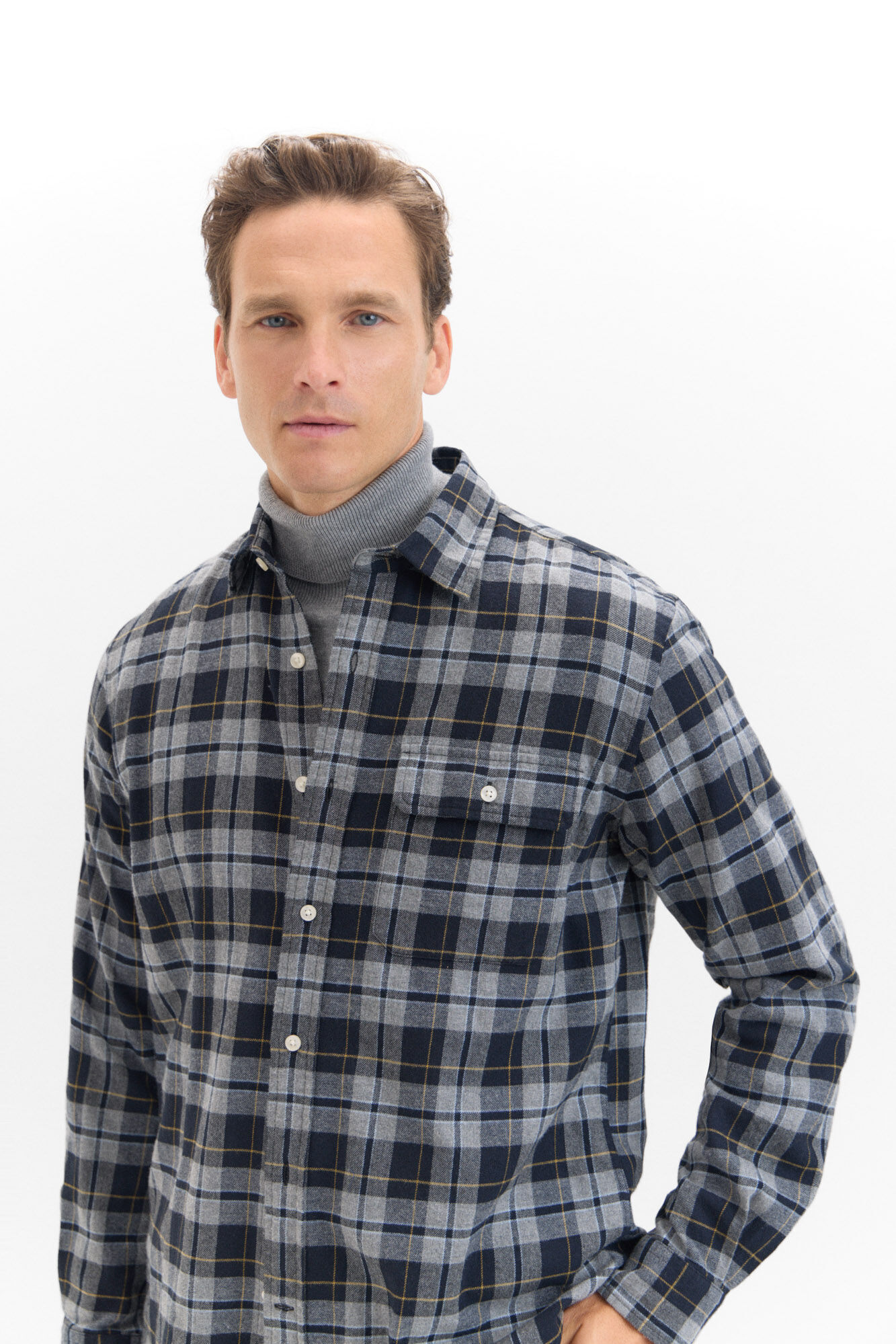 Cortefiel Camisa de flanela com padr&atilde;o de xadrez