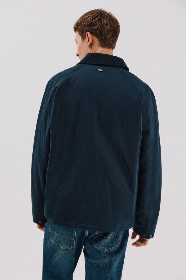 Cortefiel Chaqueta cuello combinado Azul marino