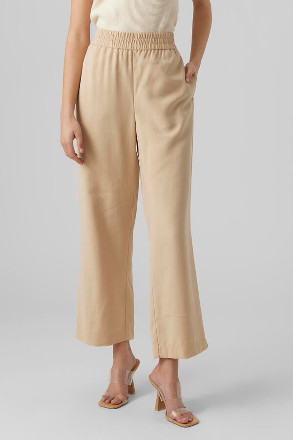 Vero Moda Pantal&oacute;n culotte fluido Marr&oacute;n
