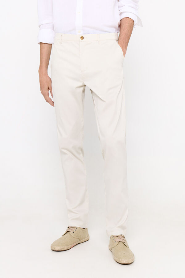 Cortefiel Cal&ccedil;as chino slim fit Ecru