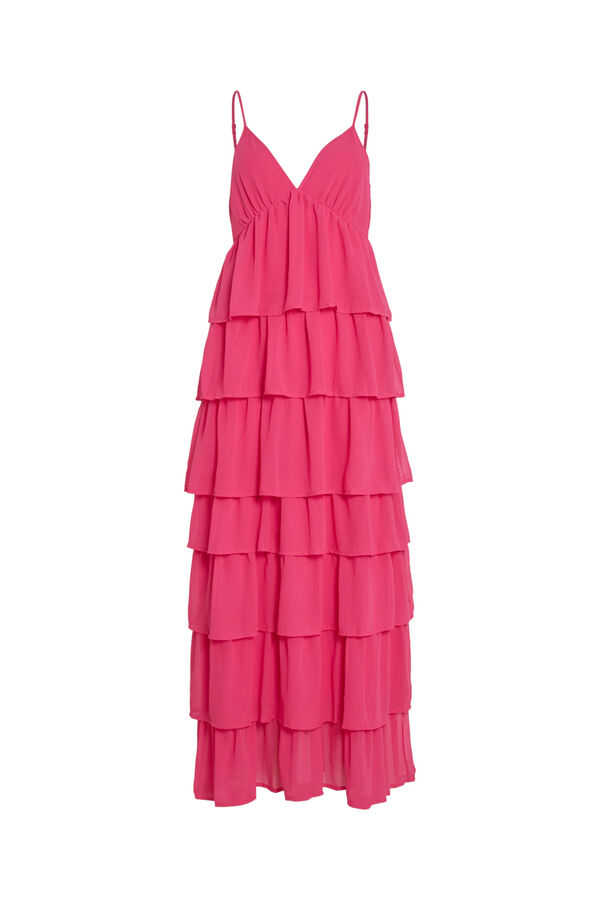 Vila Vestido de fiesta largo con volantes Rojo