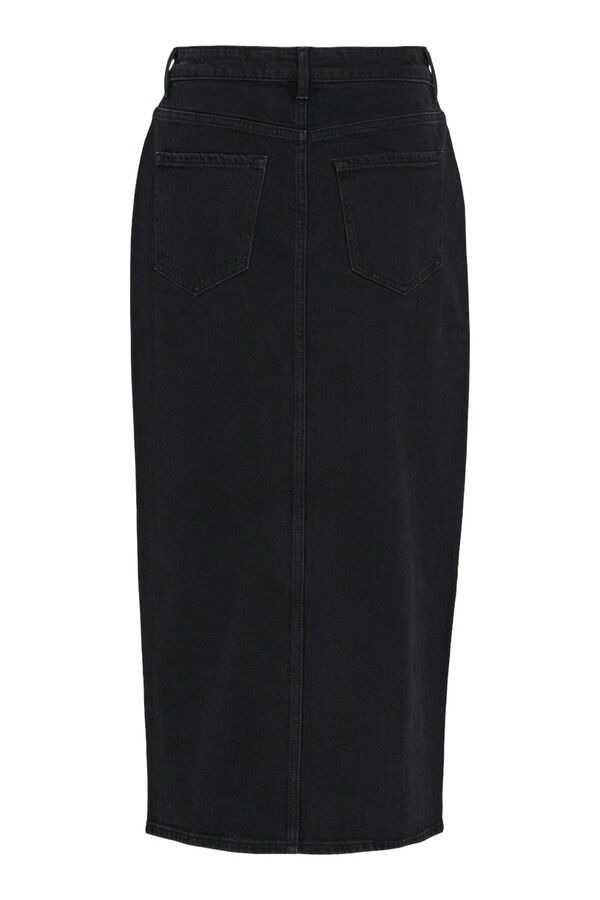 Vila Saia midi jeans Preto